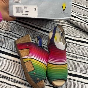Volatile Zuri Serape Wedges size 10 wore once for a couple of hours.